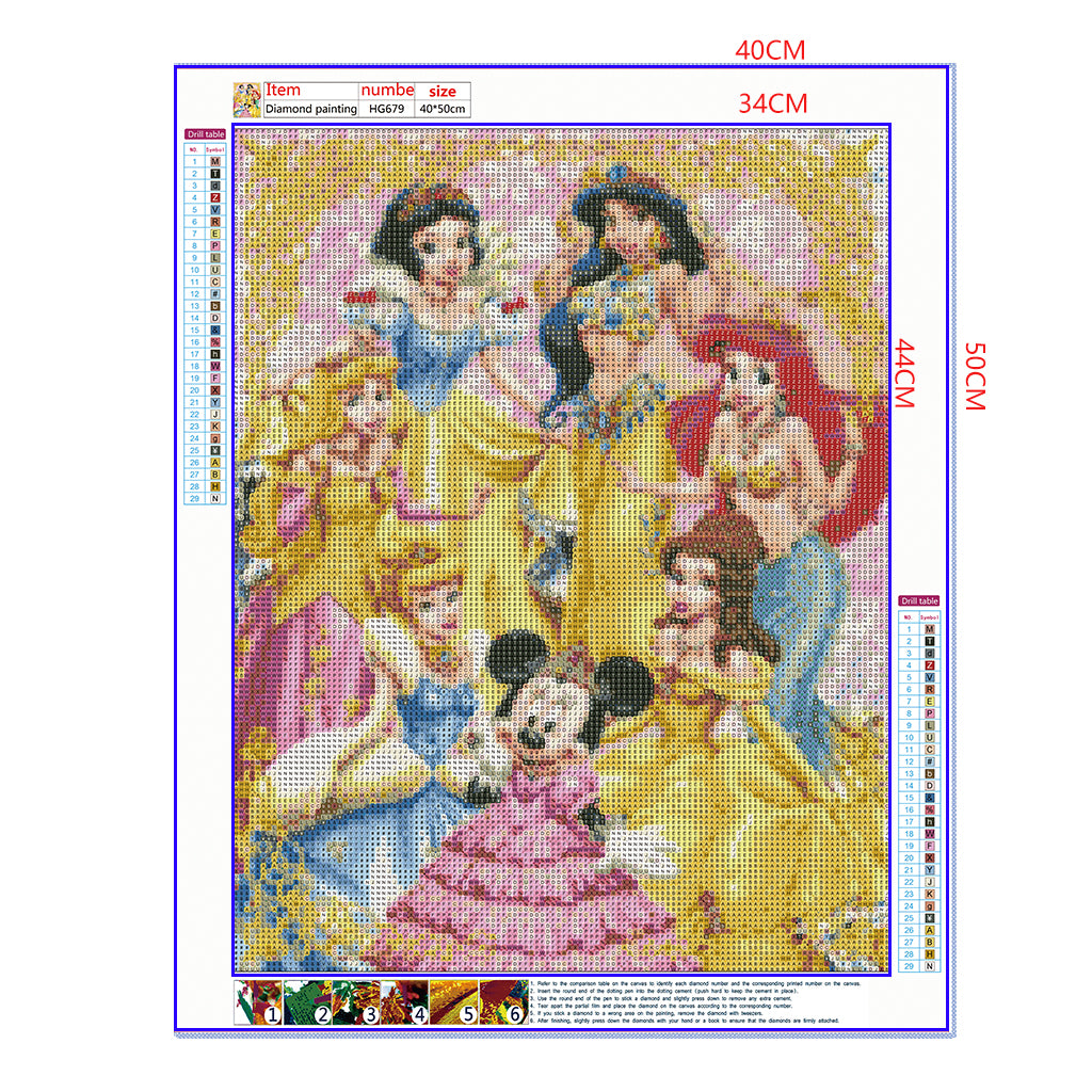 Full Diamond Painting kit - Disney Princess (16x24inch) – Hibah-Diamond  painting art studio