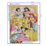 Full Diamond Painting kit - Disney Princess and Mickey Mouse (16x20inch)