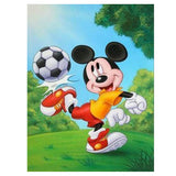Full Diamond Painting kit - Mickey Mouse playing football (16x20inch)