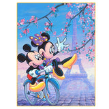 Full Diamond Painting kit - Minnie and Mickey riding a bike (16x20inch)