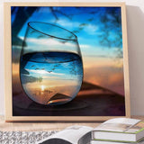 Full Diamond Painting kit - View of the sea from the glass