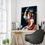 Full Diamond Painting kit - Girl blowing the planet