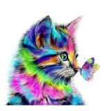 Full Diamond Painting kit - Cat and butterfly
