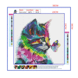 Full Diamond Painting kit - Cat and butterfly