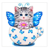 Full Diamond Painting kit - Cat on teacup