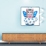 Full Diamond Painting kit - Cat on teacup