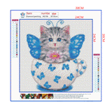 Full Diamond Painting kit - Cat on teacup