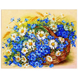 Full Diamond Painting kit - Beautiful flowers on the flower basket