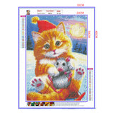 Full Diamond Painting kit - Cat and mouse merry christmas