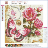 Full Diamond Painting kit - Butterfly and flower