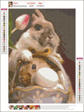 Full Diamond Painting kit - Cute dutch rabbit