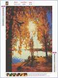 Full Diamond Painting kit - Autumn lake view