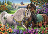 Full Diamond Painting kit - White and dark horses