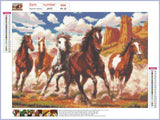 Full Diamond Painting kit - Galloping horses