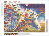 Full Diamond Painting kit - Beautiful unicorns and butterflies