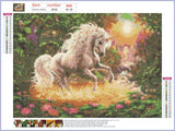 Full Diamond Painting kit - Unicorn playing in water