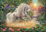 Full Diamond Painting kit - Unicorn playing in water