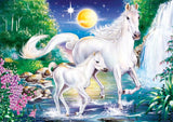 Full Diamond Painting kit - White horse mother and son