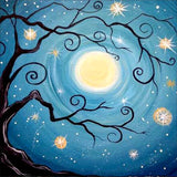 Full Diamond Painting kit - Old tree in moonlight