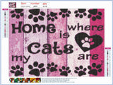 Full Diamond Painting kit - Home where is my cats are