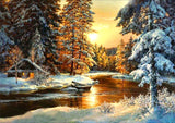 Full Diamond Painting kit - Winter snow scene