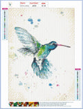 Full Diamond Painting kit - Watercolor Hummingbird