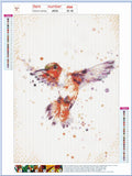 Full Diamond Painting kit - Watercolor Hummingbird