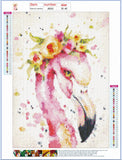 Full Diamond Painting kit - Watercolor flamingo