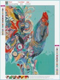 Full Diamond Painting kit - Abstract color rooster