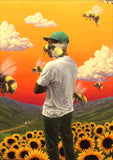 Full Diamond Painting kit - A man looking at bees and sunflowers