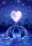 Full Diamond Painting kit - Dolphins in love