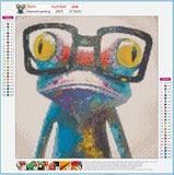Full Diamond Painting kit - Frog with glasses