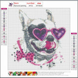 Full Diamond Painting kit - Color heart dog