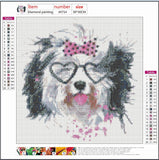 Full Diamond Painting kit - Color heart dog