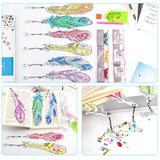 6 Pcs DIY Feather Diamond Painting Bookmark