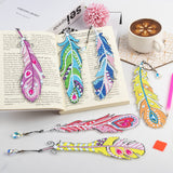 6 Pcs DIY Feather Diamond Painting Bookmark