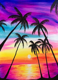 Full Diamond Painting kit - Beautiful seaside coconut trees