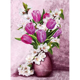 Full Diamond Painting kit - Beautiful flowers on vase