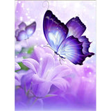 Full Diamond Painting kit - Purple butterfly and flower