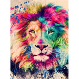 Full Diamond Painting kit - Colored lion