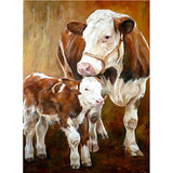 Full Diamond Painting kit - Cow mother and son