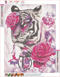 Full Diamond Painting kit - Tiger and roses