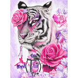 Full Diamond Painting kit - Tiger and roses