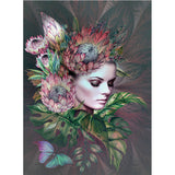 Full Diamond Painting kit - Woman with flowers on head