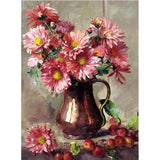 Full Diamond Painting kit - Pink flowers on vase