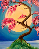 Full Diamond Painting kit - Cherry tree under the moon