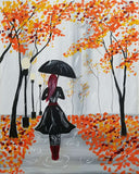 Full Diamond Painting kit - Girl walking on a rainy day