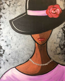 Full Diamond Painting kit - Lady in a hat