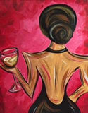 Full Diamond Painting kit - Beautiful girl with wine glasses