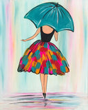 Full Diamond Painting kit - Beautiful girl holding an umbrella